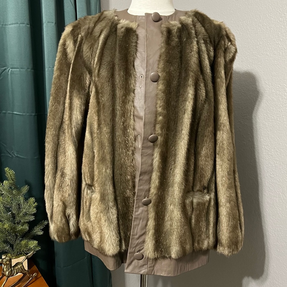 Vintage 1970s Adolph Schuman for Lilli Ann Fur Leather Coat